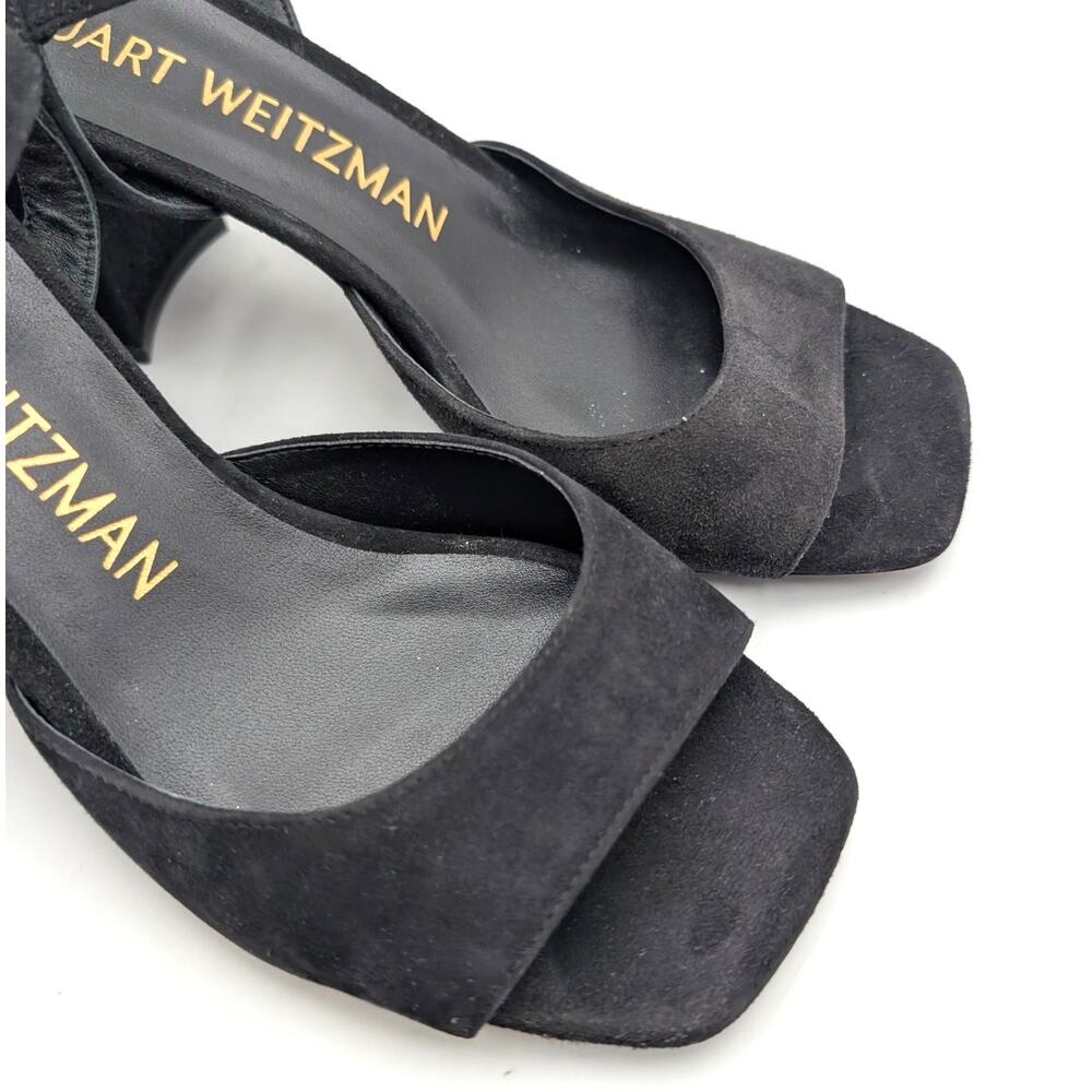 Stuart Weitzman Tia 75 Block Heel Sandal Women's Black Size US7.5B EU38 - Picture 10 of 13